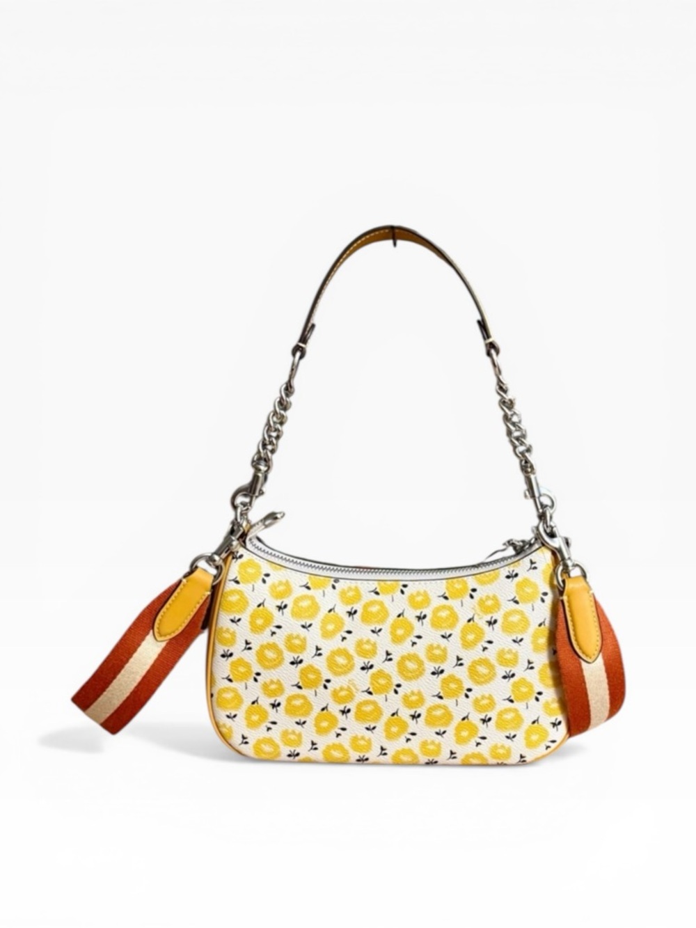 ✨ Coach Teri Shoulder Bag Floral Print Silver Chalk Buttercup NWT ✨ - Picture 4 of 16